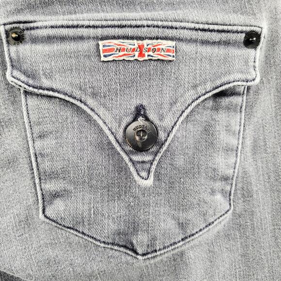 Hudson Charcoal Gray Jeans Slim Straight Leg 5-Pockets Zip Button Fly Women's 27 - Picture 4 of 10